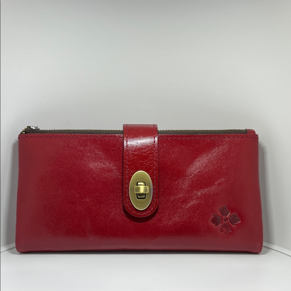 Patricia Nash Annesley Leather Wristlet wallet in the color Ruby Red